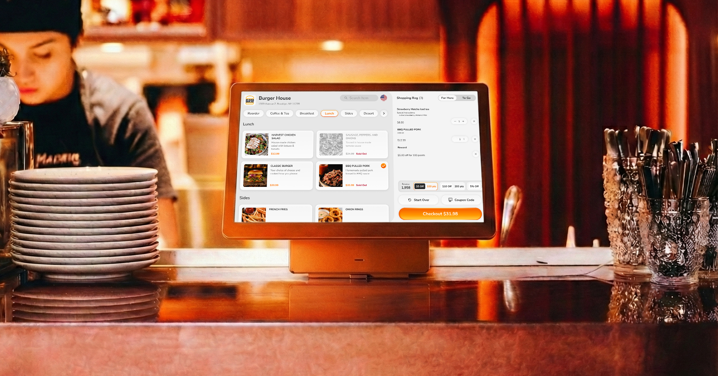 Kiosk hardware testing mockup