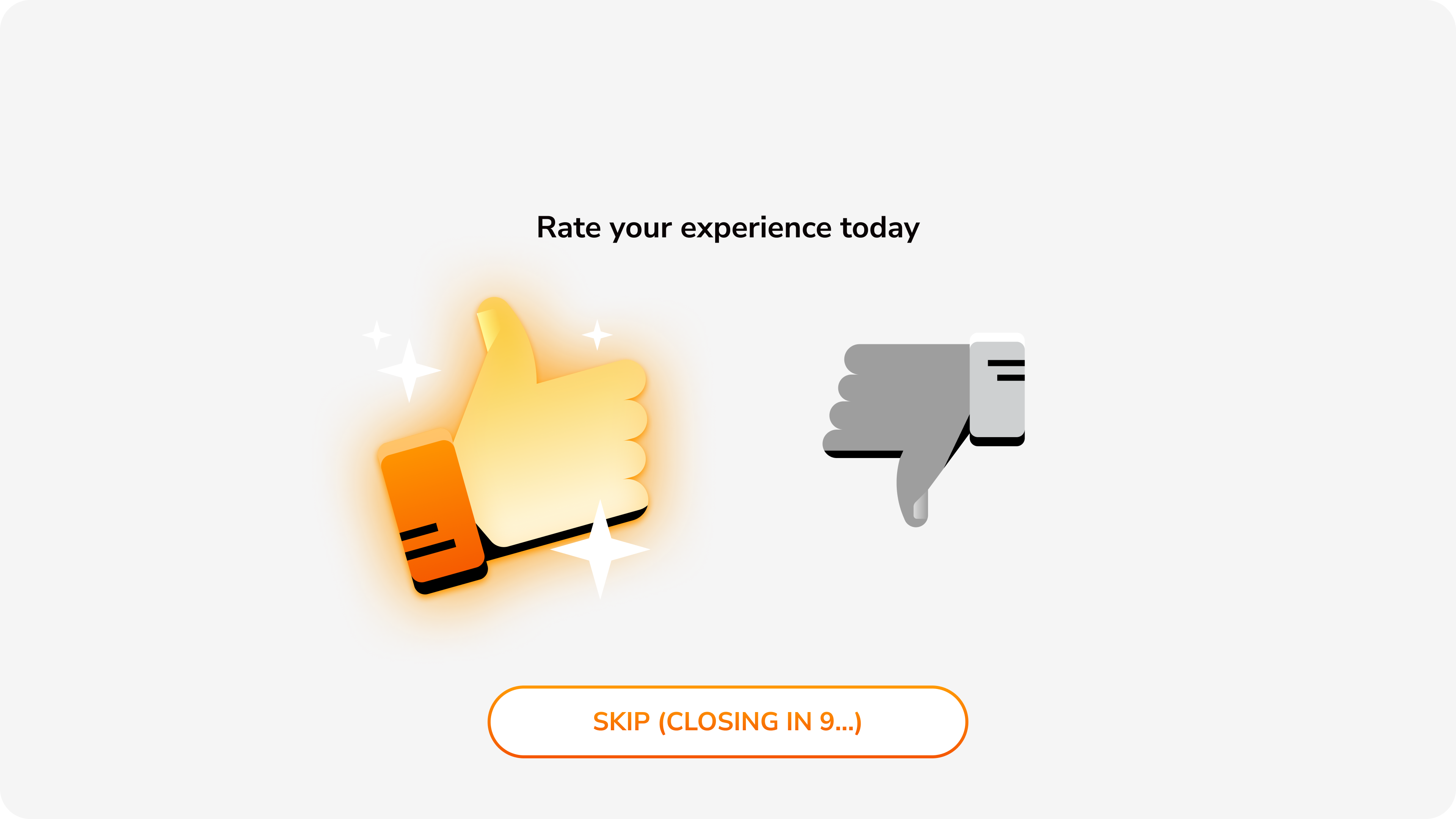 Experience rating screen