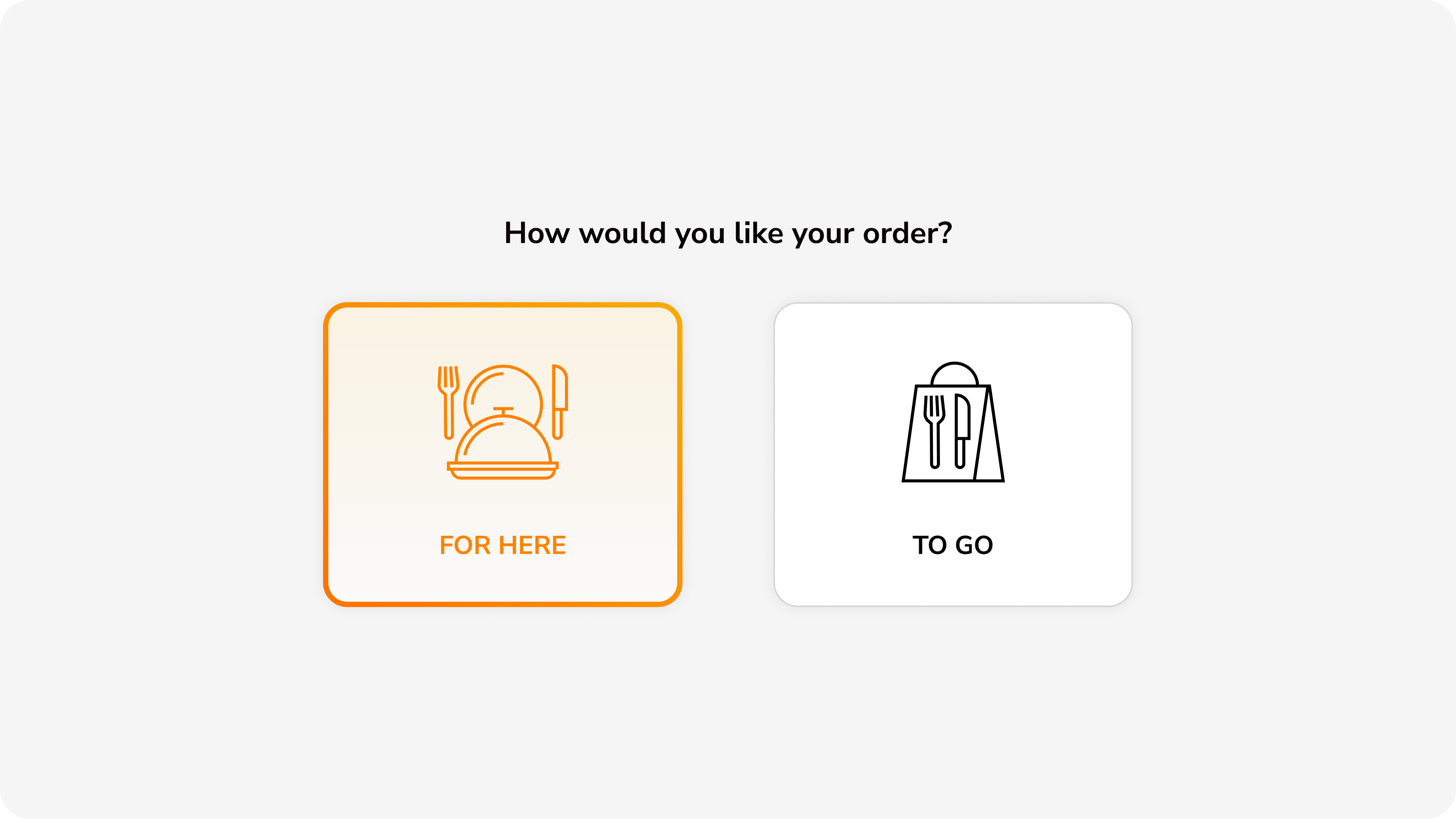 Order type selection