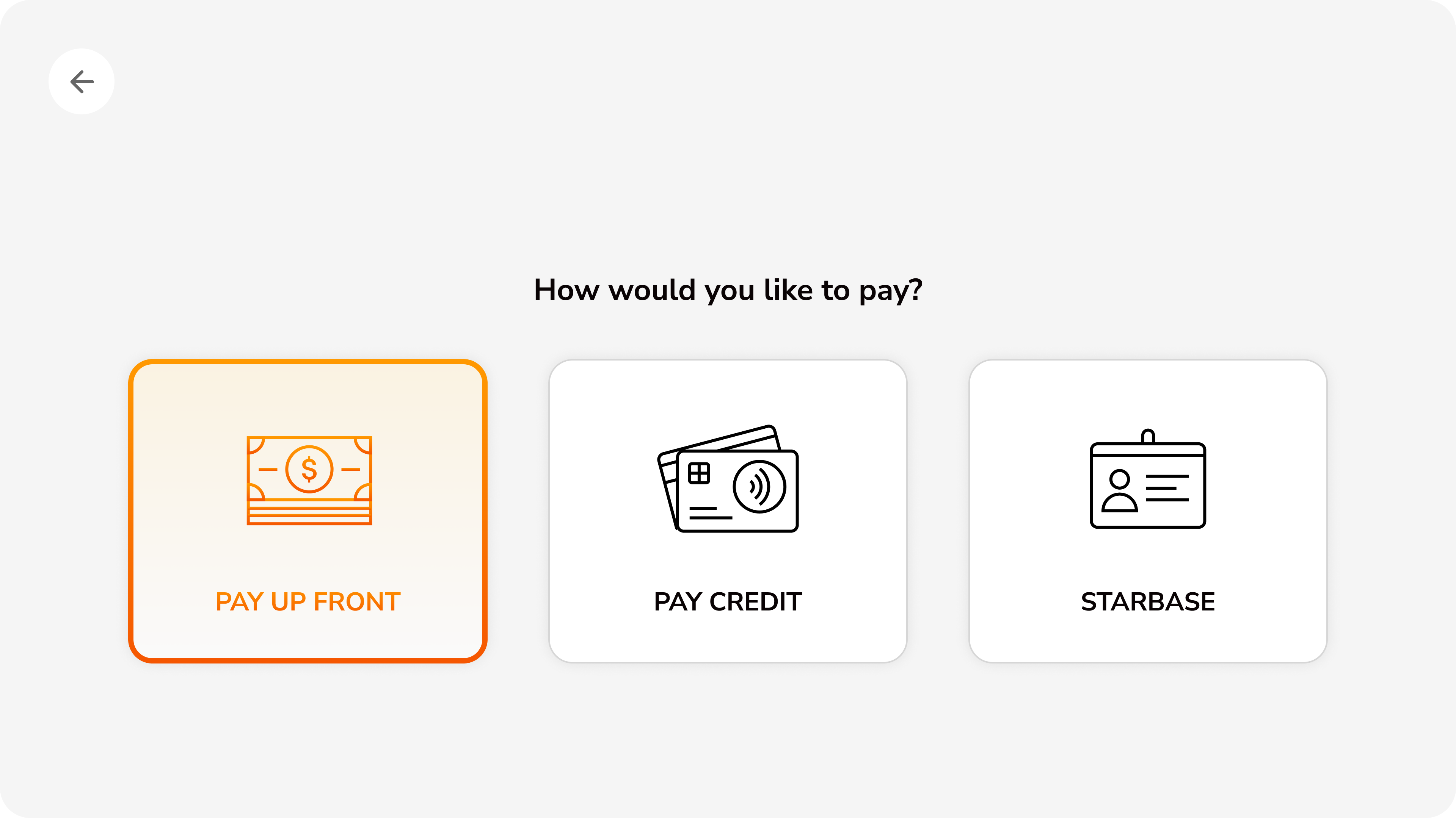 Payment method selection