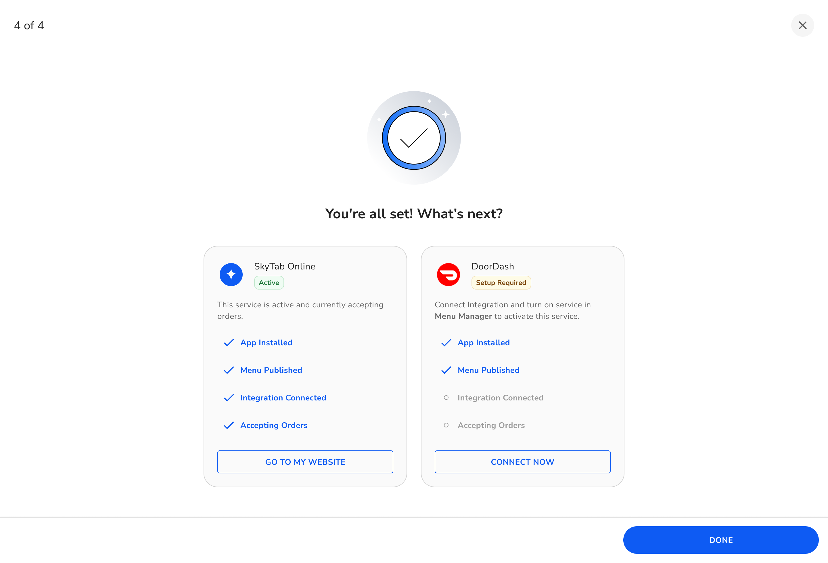 Online Ordering module step 6