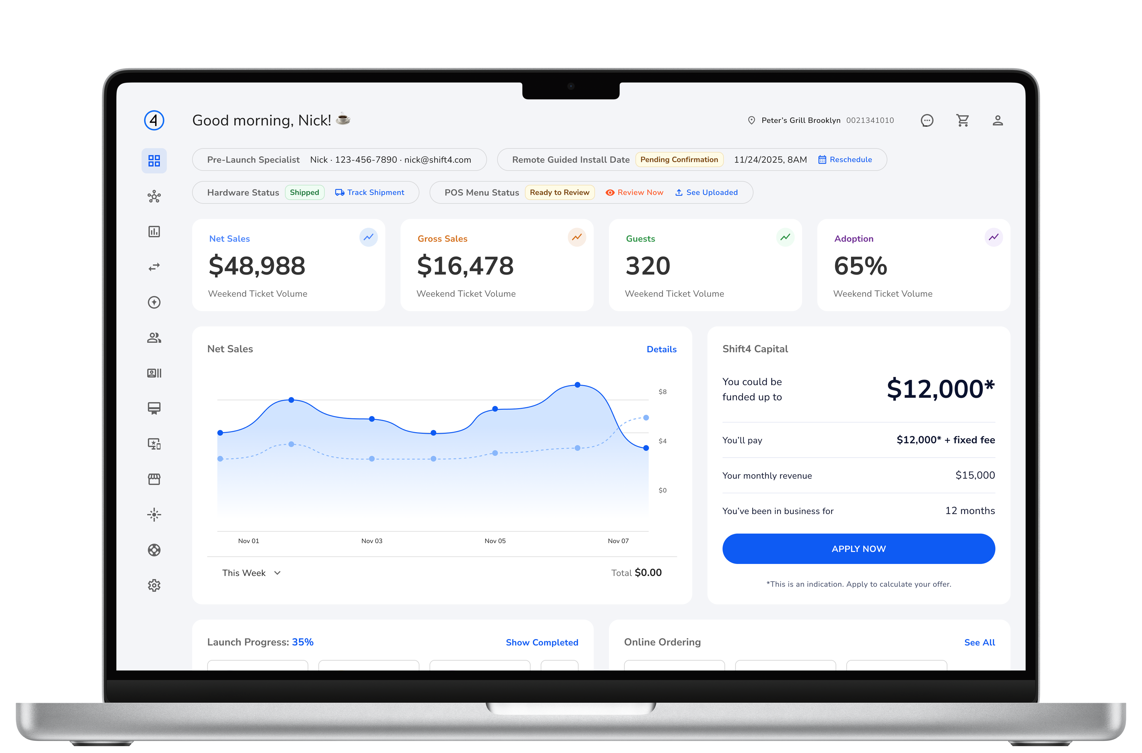 SkyTab Onboarding dashboard