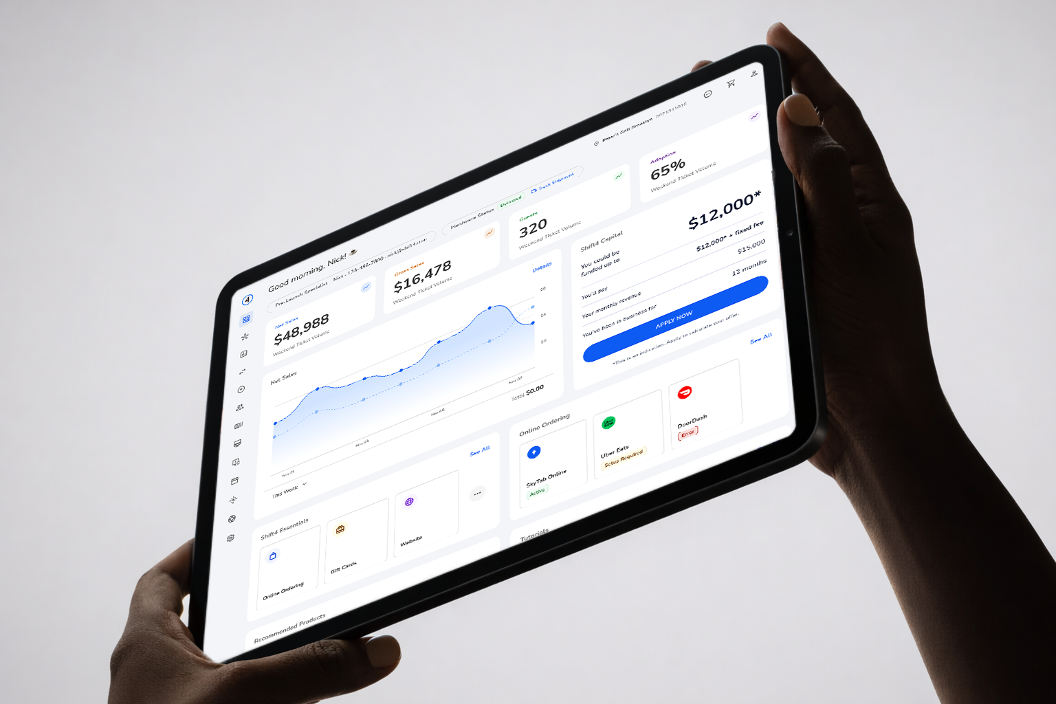 Final dashboard design for existing live merchants
