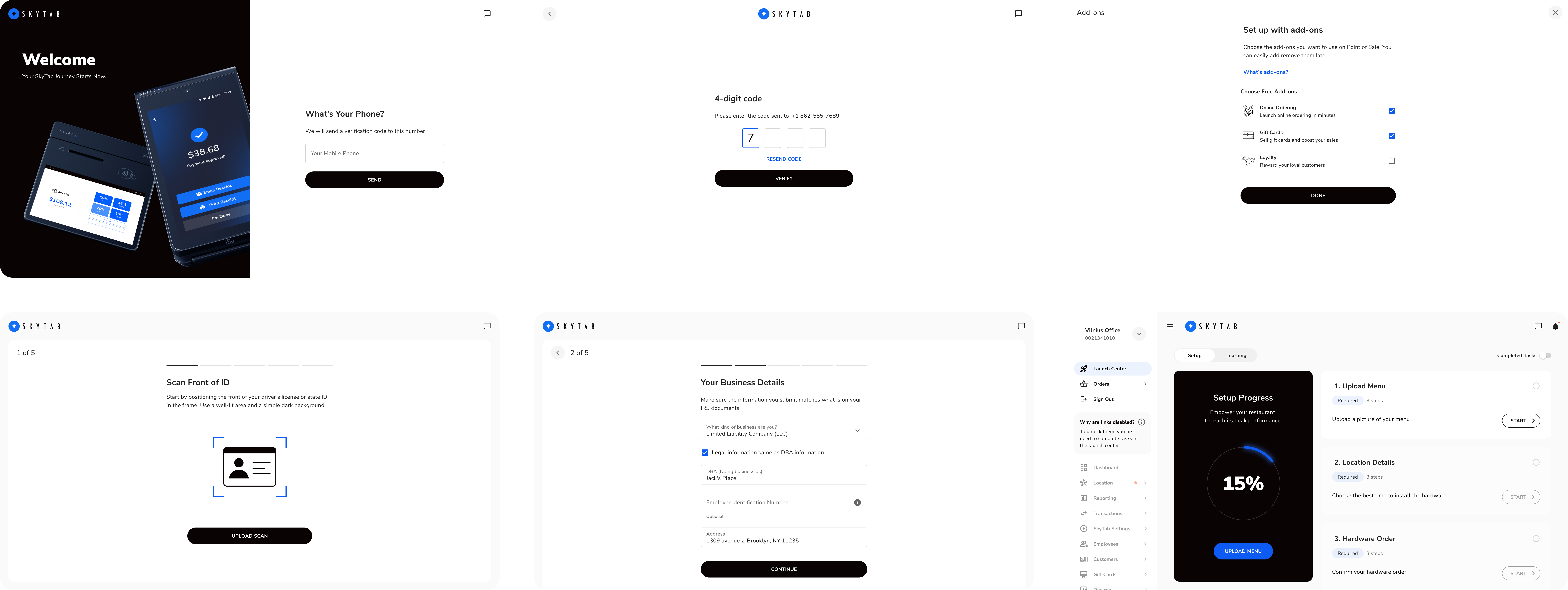Wireframe iterations exploring different dashboard layouts